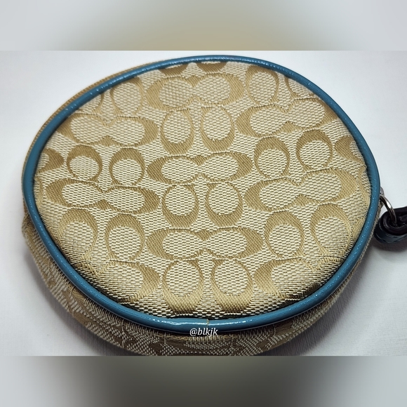 Coach Sea Horse Signature Coin Purse *Light Khaki/Blue* EUC - Picture 5 of 17